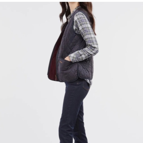 Barbour Betty Quilted Vest Navy Size 4 - Picture 5 of 7